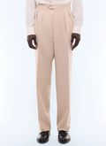 Wide double-pleated flannel trousers - P3GARG-LC17-A003