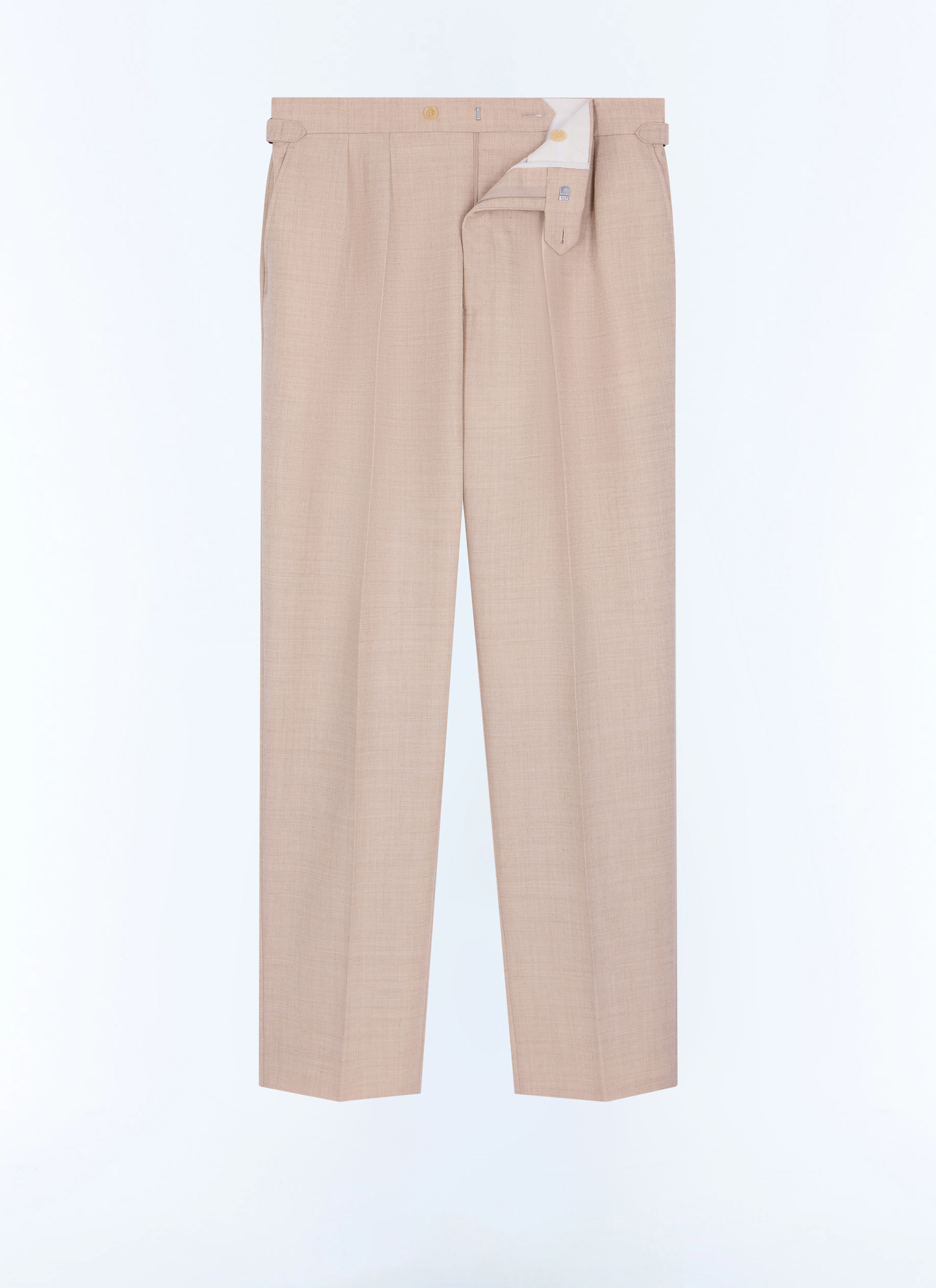 Men's white, ecru main fabric: 100% virgin woolwaistband lining: 58% cotton, 42% polyesterleg lining: 100% polyesterpocket lining: 58% cotton, 42% polyester trousers Fursac - P3GARG-LC17-A003