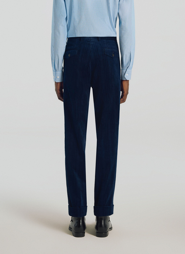 navy corduroy trousers men