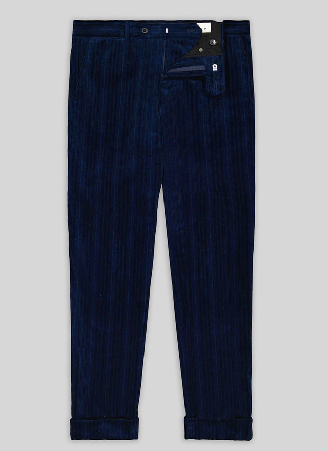 navy corduroy trousers men