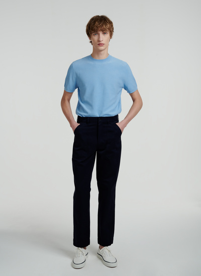 Men's trousers navy blue cotton Fursac - 22EP3VAGO-VP07/31