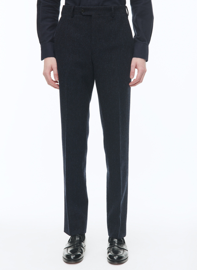 Men's trousers navy blue virgin wool tweed Fursac - P3BATE-RP14-30