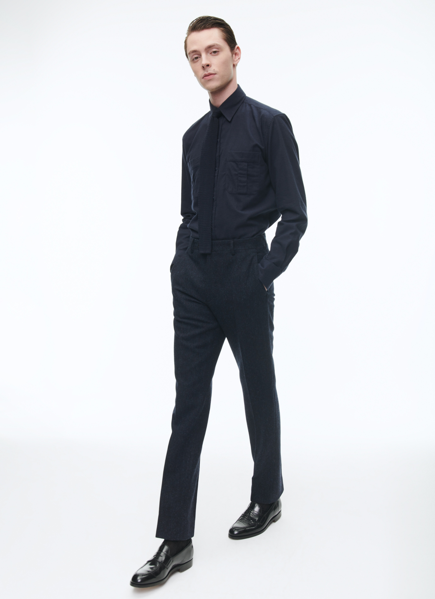 Men's navy blue trousers Fursac - P3BATE-RP14-30