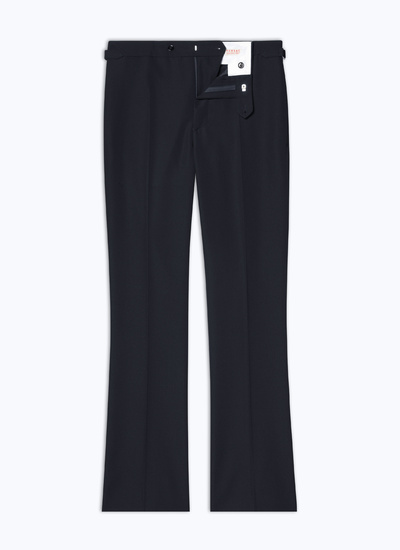 Men's blue, navy blue virgin wool trousers Fursac - P3DOTT-DC18-D030