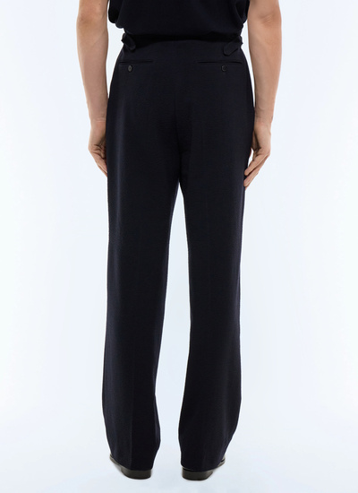 Men's certified virgin wool seersucker crepe effect trousers Fursac - P3EXIN-JX04-D030