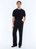 Wool seersucker fitted pants - P3EXIN-JX04-D030