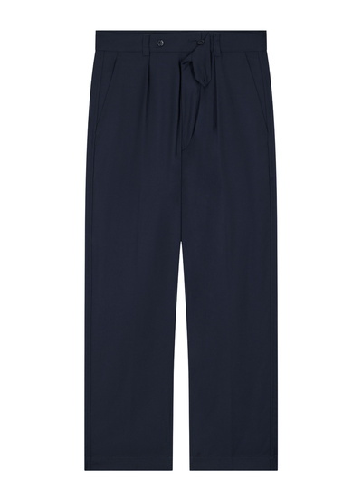 Men's blue, navy blue wool canvas trousers Fursac - P3FROG-FX04-D030
