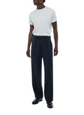 Pleated wide-leg wool canvas pants - P3FROG-FX04-D030