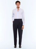 Double pleat wool canvas pants - P3GARG-BV01-30