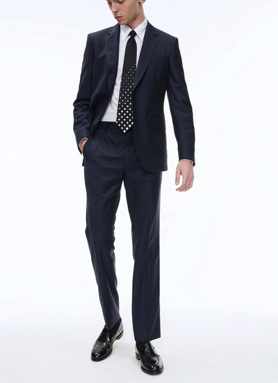 Men's trousers navy blue virgin wool Fursac - P3VOXA-AC81-31