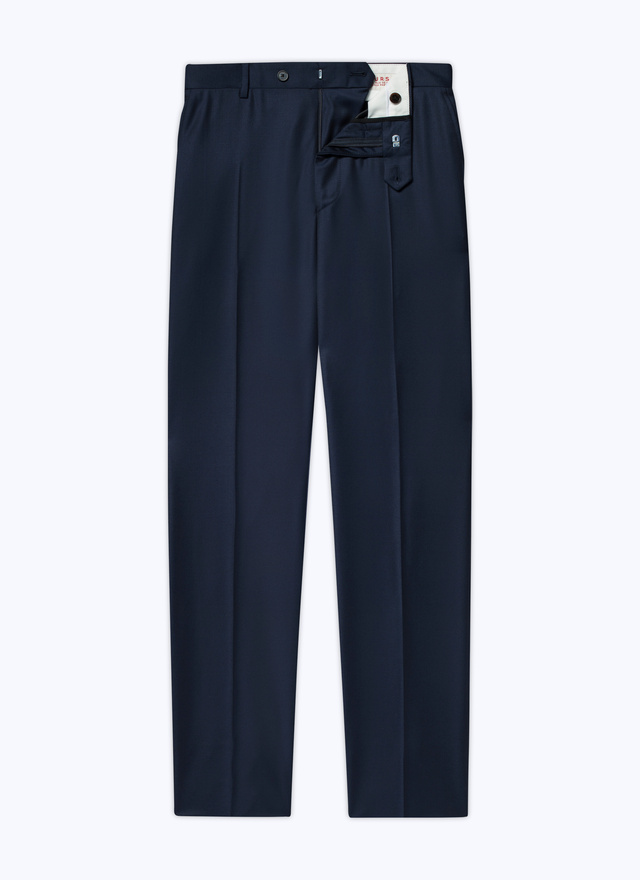 Men's blue, navy blue virgin wool trousers Fursac - P3VOXA-AC81-31