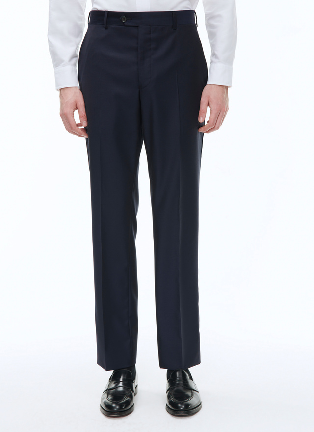 Men's trousers navy blue virgin wool Fursac - P3VOXA-AC81-31