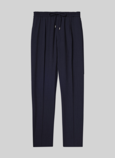 Men's trousers navy blue virgin wool and elastane Fursac - 22EP3VOKY-VX14/31