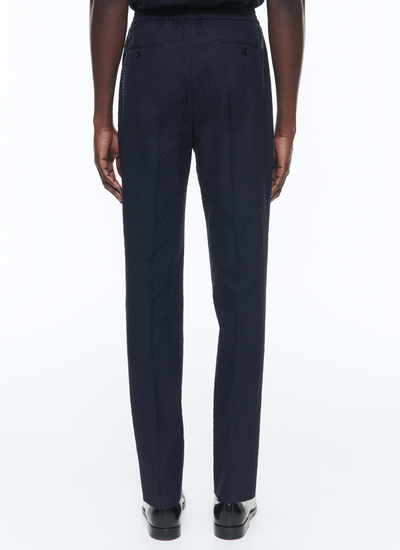 Men's wool and cotton seersucker trousers Fursac - P3CVOK-DX04-D030