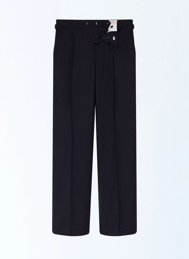 Men's blue, navy blue main fabric: 100% virgin woolwaistband lining: 58% polyester, 42% cottonleg lining: 100% polyesterpocket lining: 58% polyester, 42% cotton trousers Fursac - P3GOHA-LC21-D030
