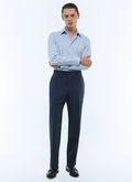 Wool flannel fitted trousers - P3BATE-OC06-32