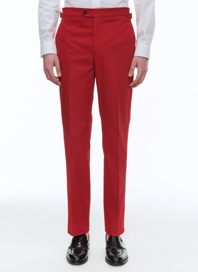 Men's trousers red cotton gabardine Fursac - P3BXIN-BX02-79
