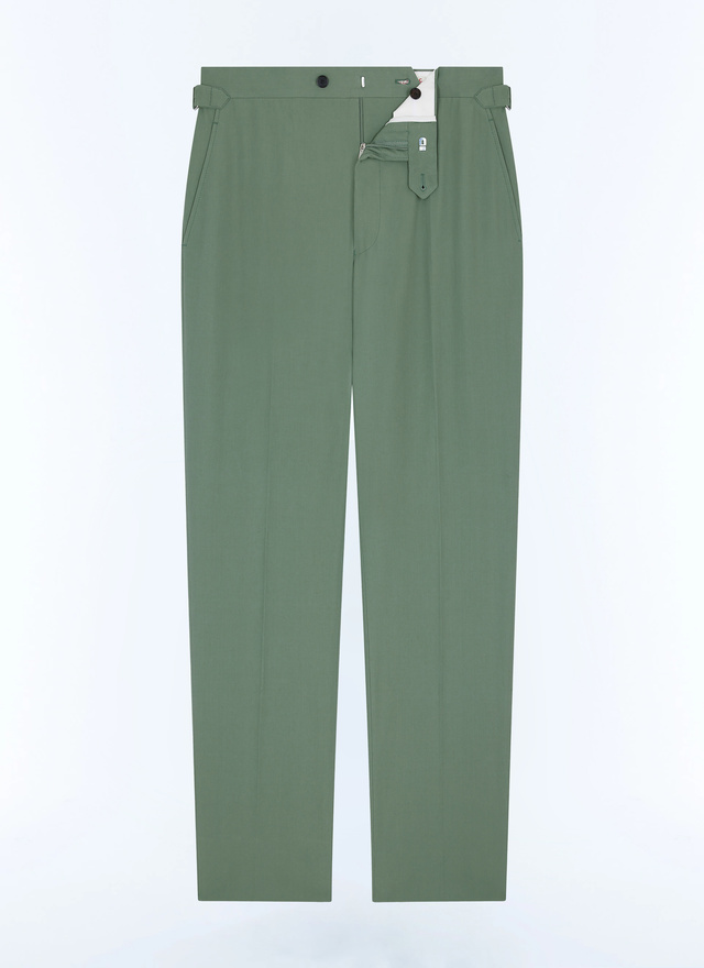 Men's green organic cotton canvas trousers Fursac - P3DROP-FX14-H006