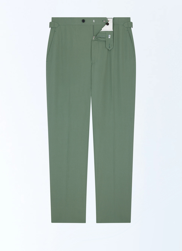 Men's green organic cotton canvas trousers Fursac - P3DROP-FX14-H006