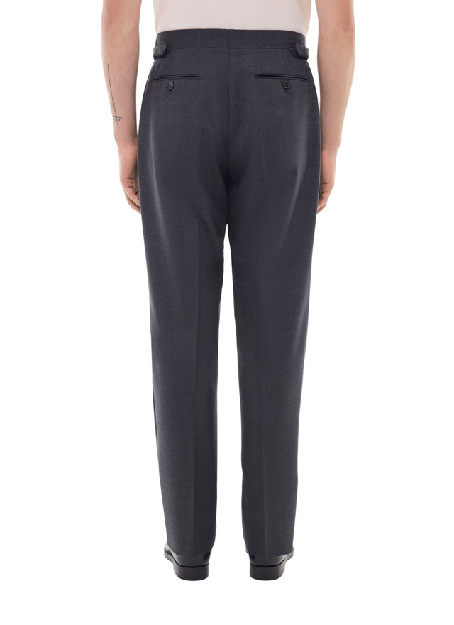 Men's grey certified virgin wool canvas trousers Fursac - P3GARG-BV01-B022
