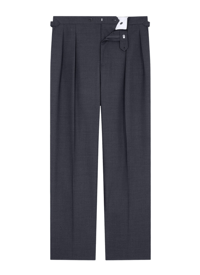 Men's trousers steel gray certified virgin wool canvas Fursac - P3GARG-BV01-B022