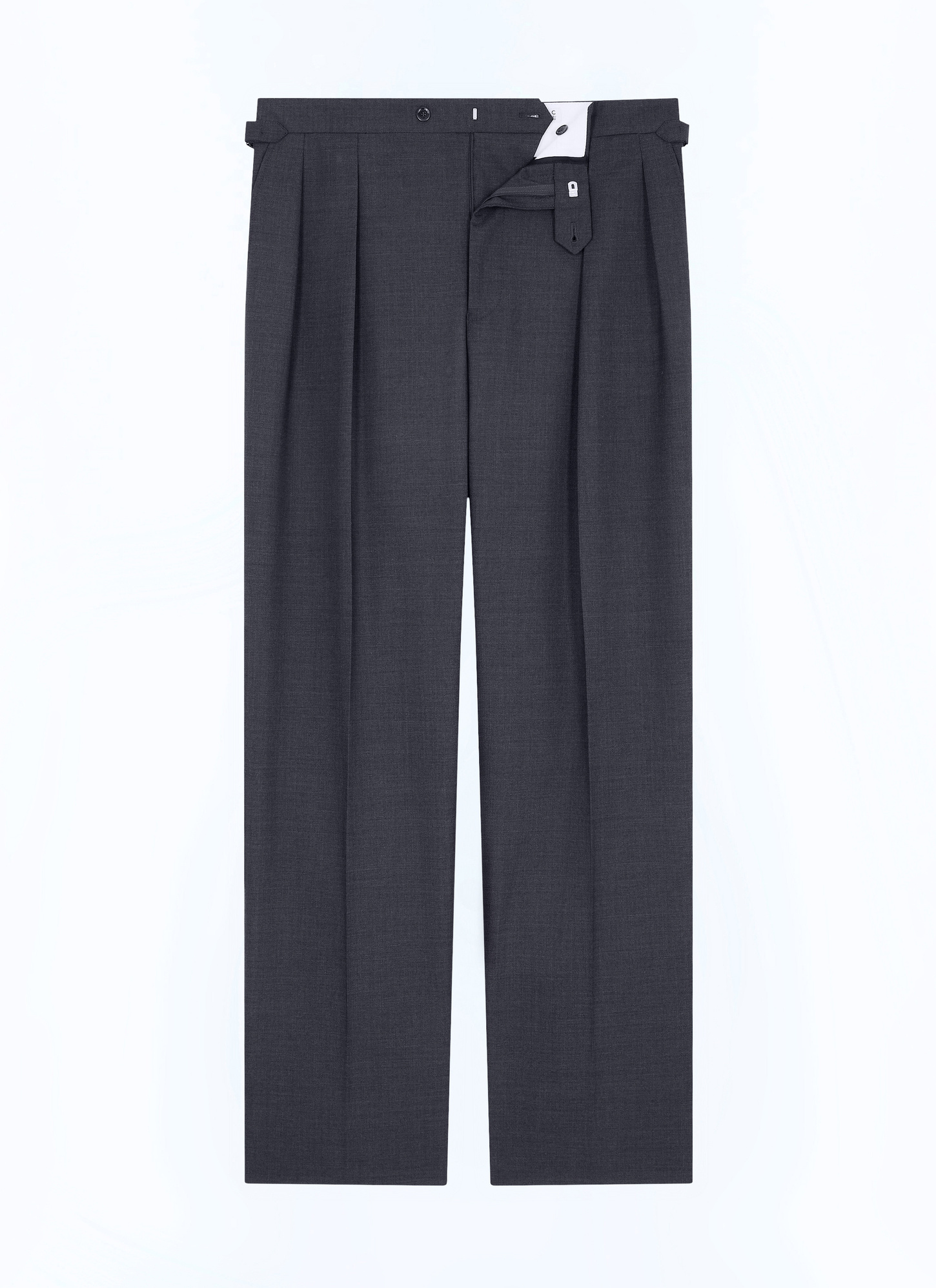 Men's grey certified virgin wool canvas trousers Fursac - P3GARG-BV01-B022