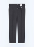 Pleated wide-leg wool canvas pants - P3GOHA-BV01-B022