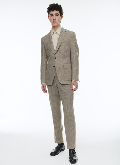 Men's string-like beige trousers Fursac - P3BATE-CX40-A006