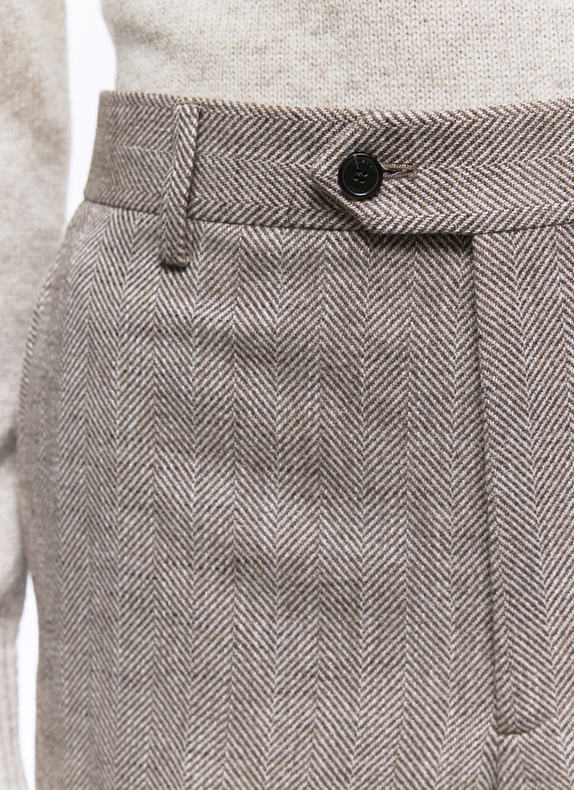 Men's string-like beige trousers Fursac - P3BATE-CX40-A006