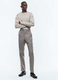 Wool fitted trousers with herringbone - P3BATE-CX40-A006