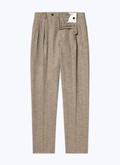 Wool straight trousers with herringbone - P3CATI-CX40-A006