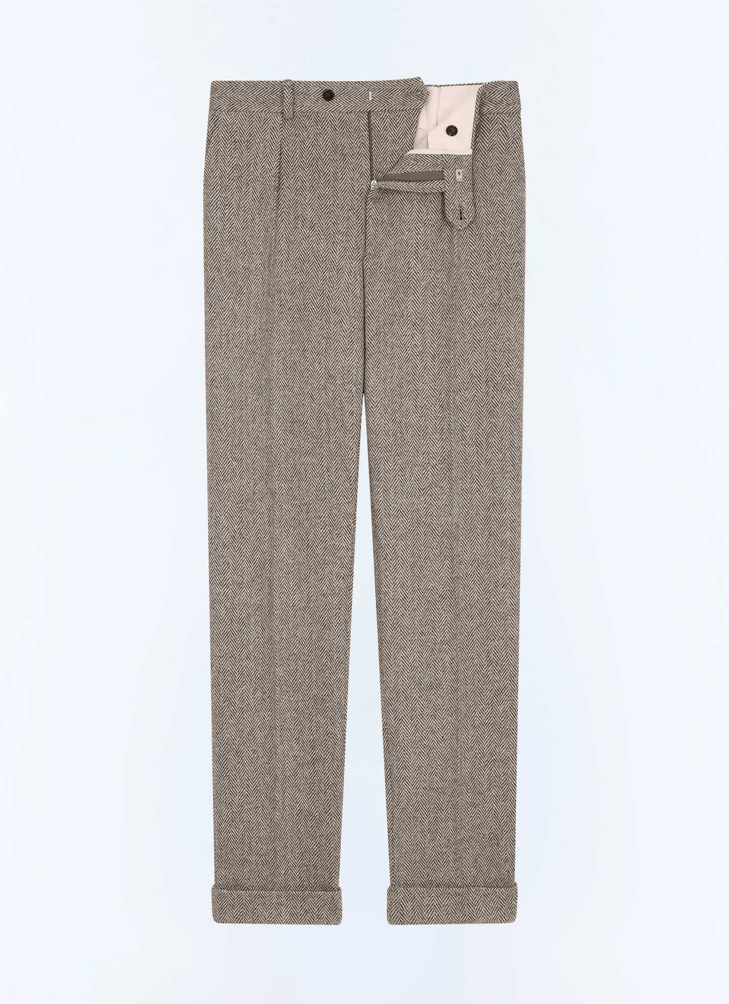 Men's beige, ecru virgin wool trousers Fursac - P3GALO-GX02-G018