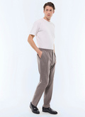 Wool flannel elasticated pants - P3CVOK-EC29-G015