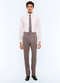 Pleated wide-leg wool flannel pants - P3GOHA-EC29-G015