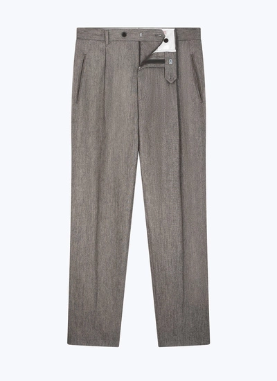 Men's certified virgin wool flannel trousers Fursac - P3EDKA-EC29-G014