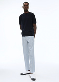 Wool seersucker elasticated trousers - 23EP3VOKY-BX05/34