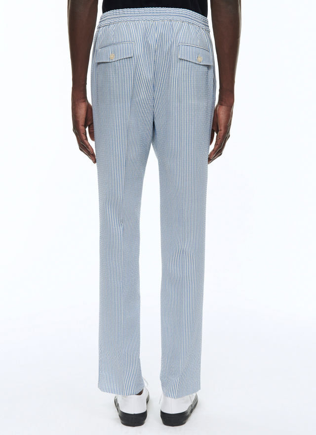 Kangyan Men Trousers Linen and Cotton Waist Casual Men's Striped Breathable  Loose Trousers Men's Pants Mens Linen Trousers Light Blue : Amazon.co.uk:  Fashion