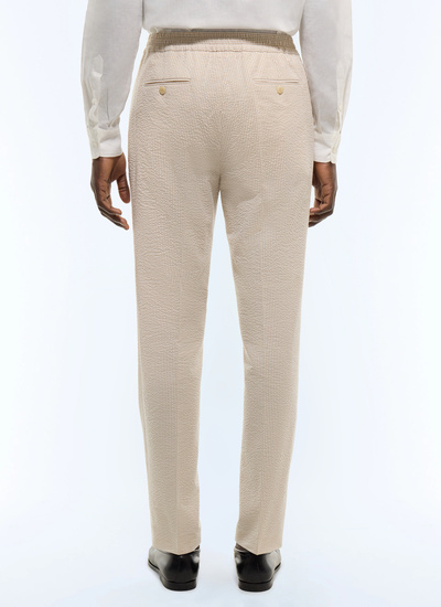 Men's organic cotton seersucker trousers Fursac - P3CVOK-LX15-A008