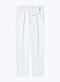 Cotton gabardine pleated trousers - P3DCNO-DP03-A001