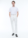 Cotton gabardine pleated trousers - P3DCNO-DP03-A001