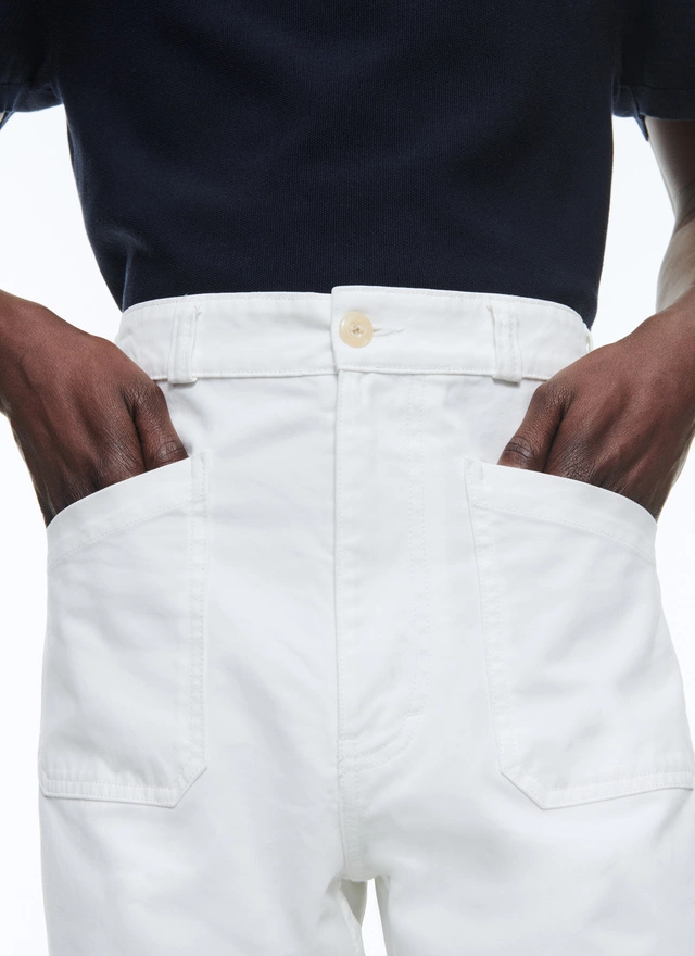 Men's white trousers Fursac - P3DOWI-DP03-A001