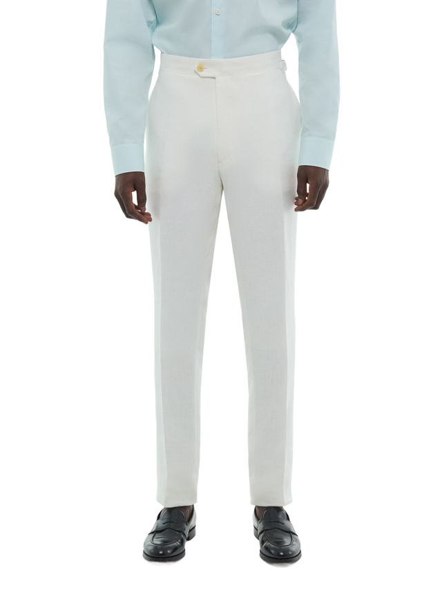 Men's trousers white certified linen serge Fursac - P3EXIN-FX03-A001