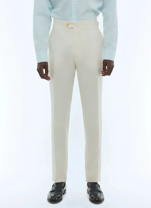 Men's trousers white certified linen serge Fursac - P3EXIN-FX03-A001