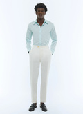 Fitted herringbone linen pants - P3EXIN-FX03-A001