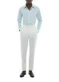 Fitted herringbone linen pants - P3EXIN-FX03-A001