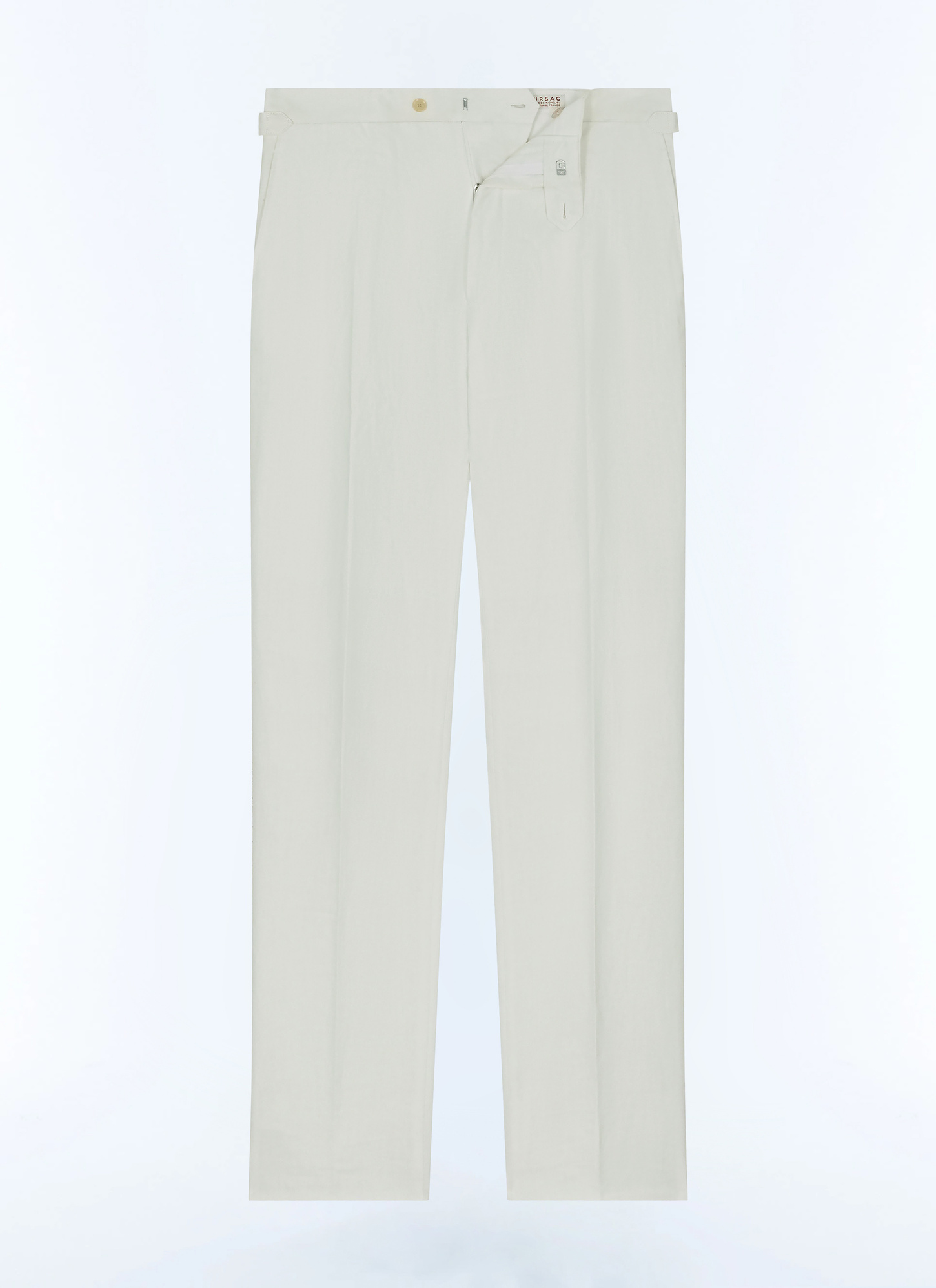 Men's white, ecru certified linen serge trousers Fursac - P3EXIN-FX03-A001