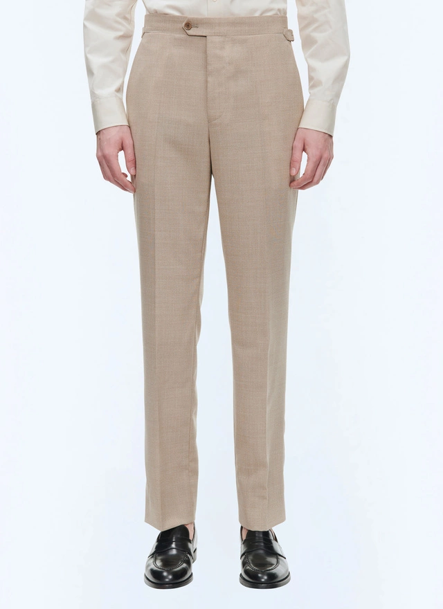 Men's trousers beige virgin wool canvas Fursac - P3AXIN-BC31-56