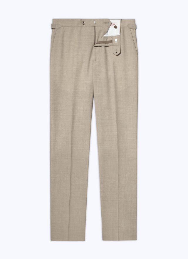 Men's beige, ecru virgin wool canvas trousers Fursac - P3AXIN-BC31-56