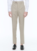 Beige wool canvas trousers - P3AXIN-BC31-56