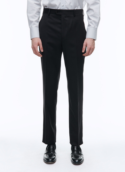 Men's trousers black virgin wool Fursac - P2VIDO-AC82-20